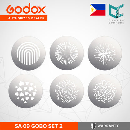 Godox SA-09 Gobo Set Creative Effect for SA Studio Light Projection Attachment & Lighting Effects
