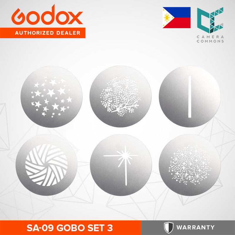Godox SA-09 Gobo Set Creative Effect for SA Studio Light Projection Attachment & Lighting Effects