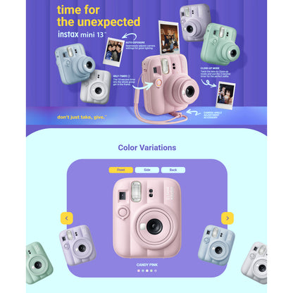 FUJIFILM Instax Mini 13 Instant Camera Fun Kit Package Set Exclusive Limited Edition