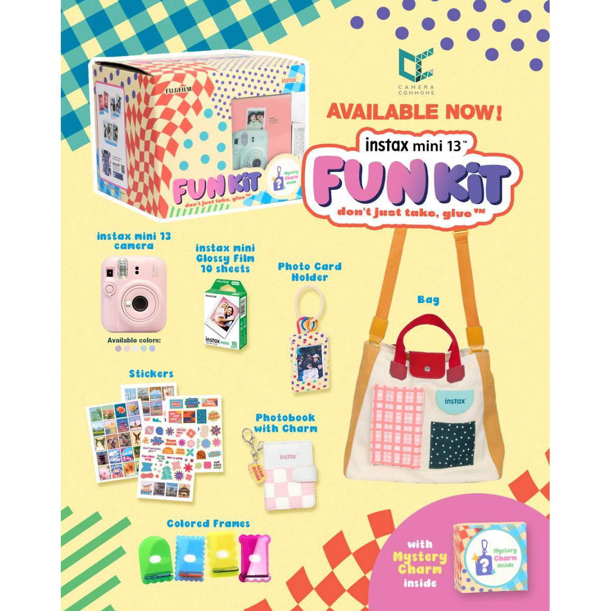 FUJIFILM Instax Mini 13 Instant Camera Fun Kit Package Set Exclusive Limited Edition