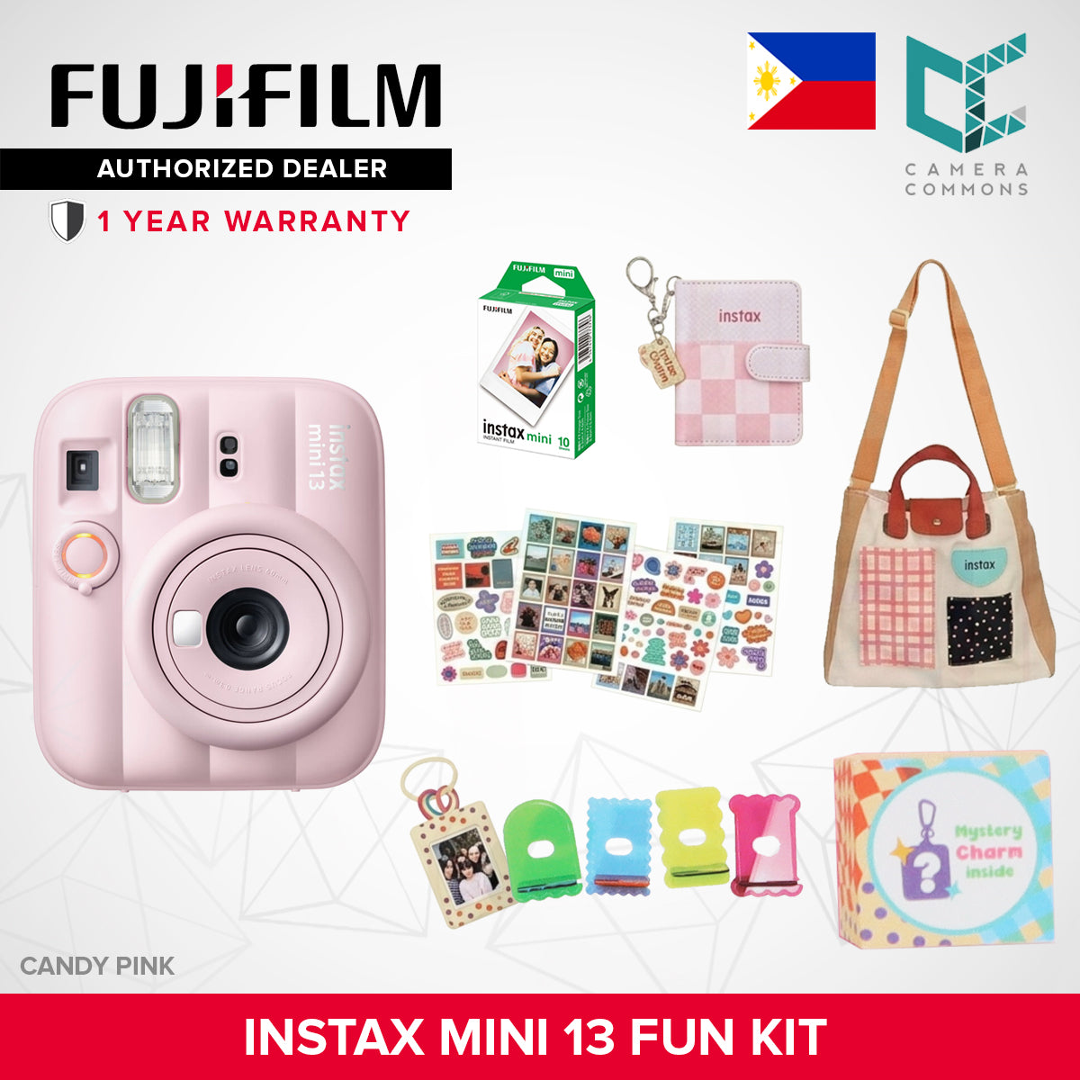 FUJIFILM Instax Mini 13 Instant Camera Fun Kit Package Set Exclusive Limited Edition