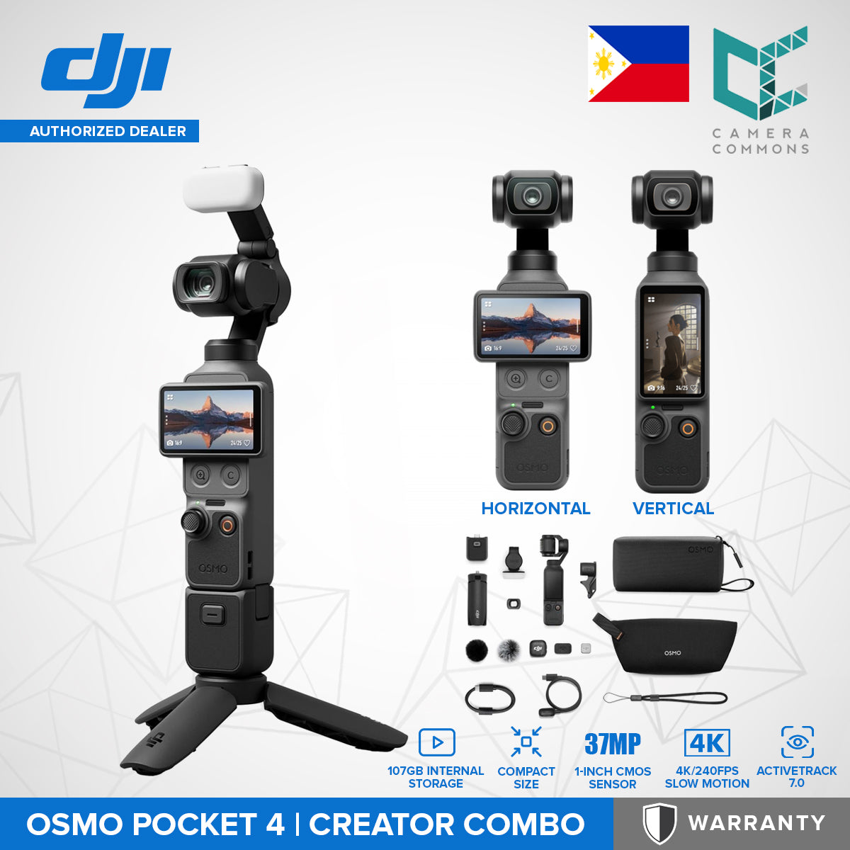 DJI Osmo Pocket 4 3-Axis Gimbal Stabilizer Standard and Combo Creator 4K 240fps 2" Rotatable Screen