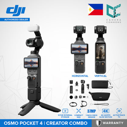 DJI Osmo Pocket 4 3-Axis Gimbal Stabilizer Standard and Combo Creator 4K 240fps 2" Rotatable Screen