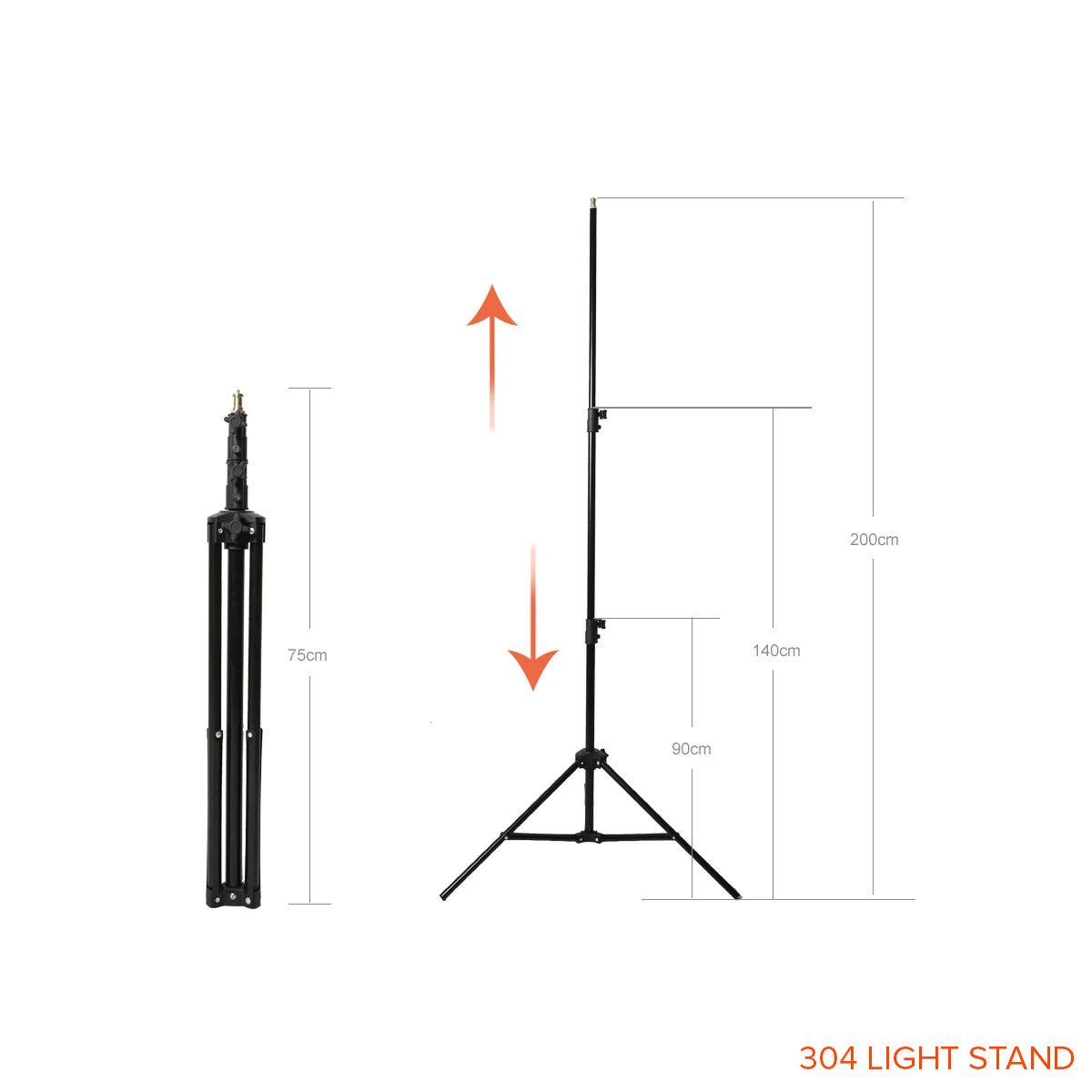 Godox 302 / 303 / 304 3-Section Aluminum Light Stand Studio and Lighting Equipment