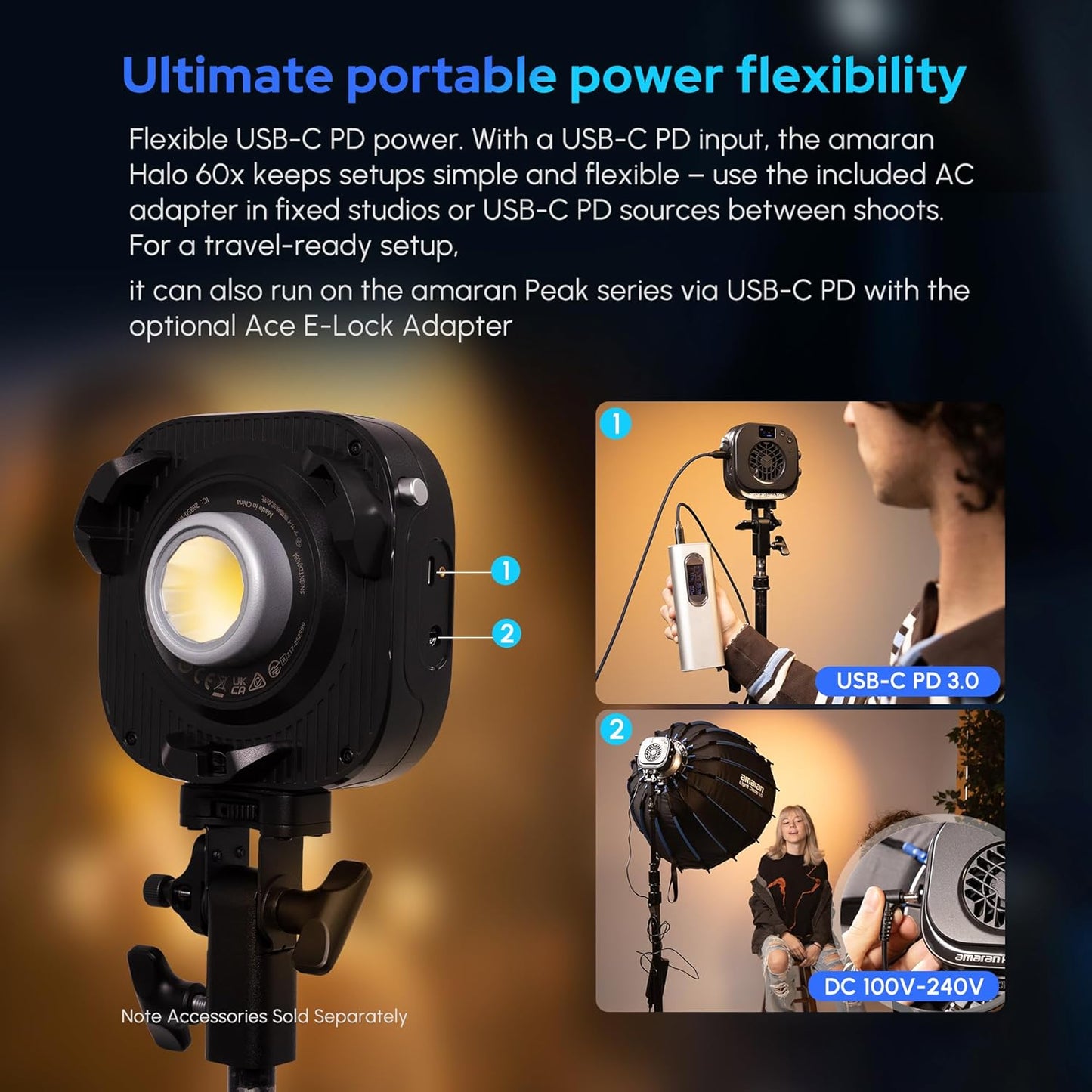 Aputure Amaran Halo 60x 100x 200x 300x 600x Bi-Color LED Monolight 2700-6500K CCT CRI 96