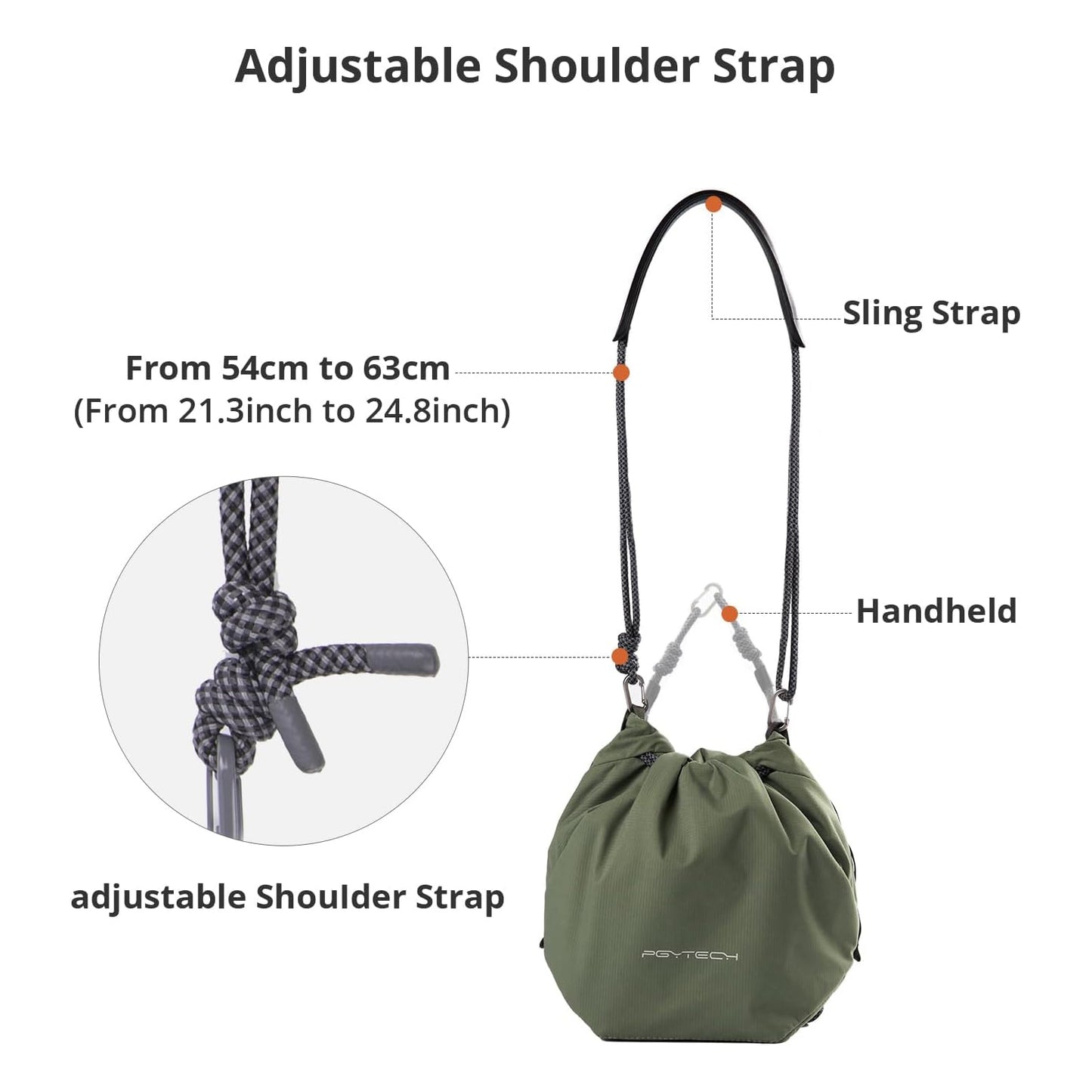 PGYTECH OneGo Drawstring Camera Sling Bag Small Pouch (Forest/Ivory)