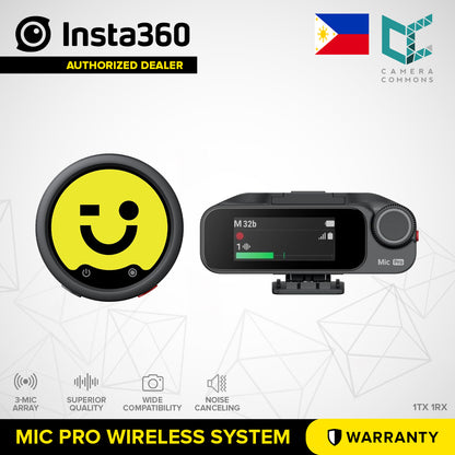 Insta360 Mic Pro Wireless Microphone Audio System (2.4 GHz) Direct Pairing