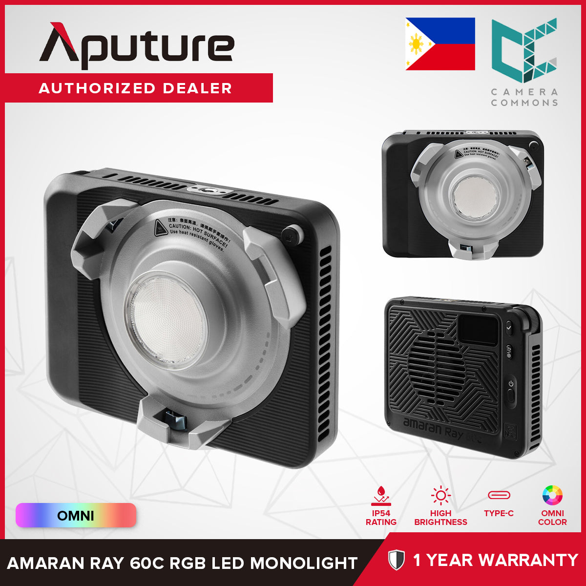 Aputure Amaran Ray RGB LED Monolight (60c / 120c / 360c / 660c) Studio Lighting Equipment
