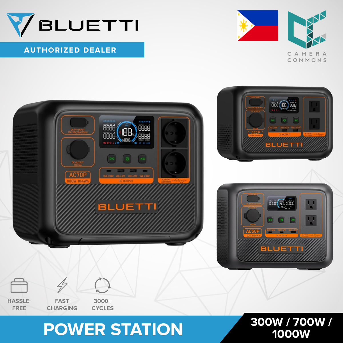 BLUETTI AC2P 300W / AC50P 700W / AC70P 1000W Portable Power Station Travel Outdoor Generator