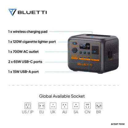 BLUETTI AC2P 300W / AC50P 700W / AC70P 1000W Portable Power Station Travel Outdoor Generator