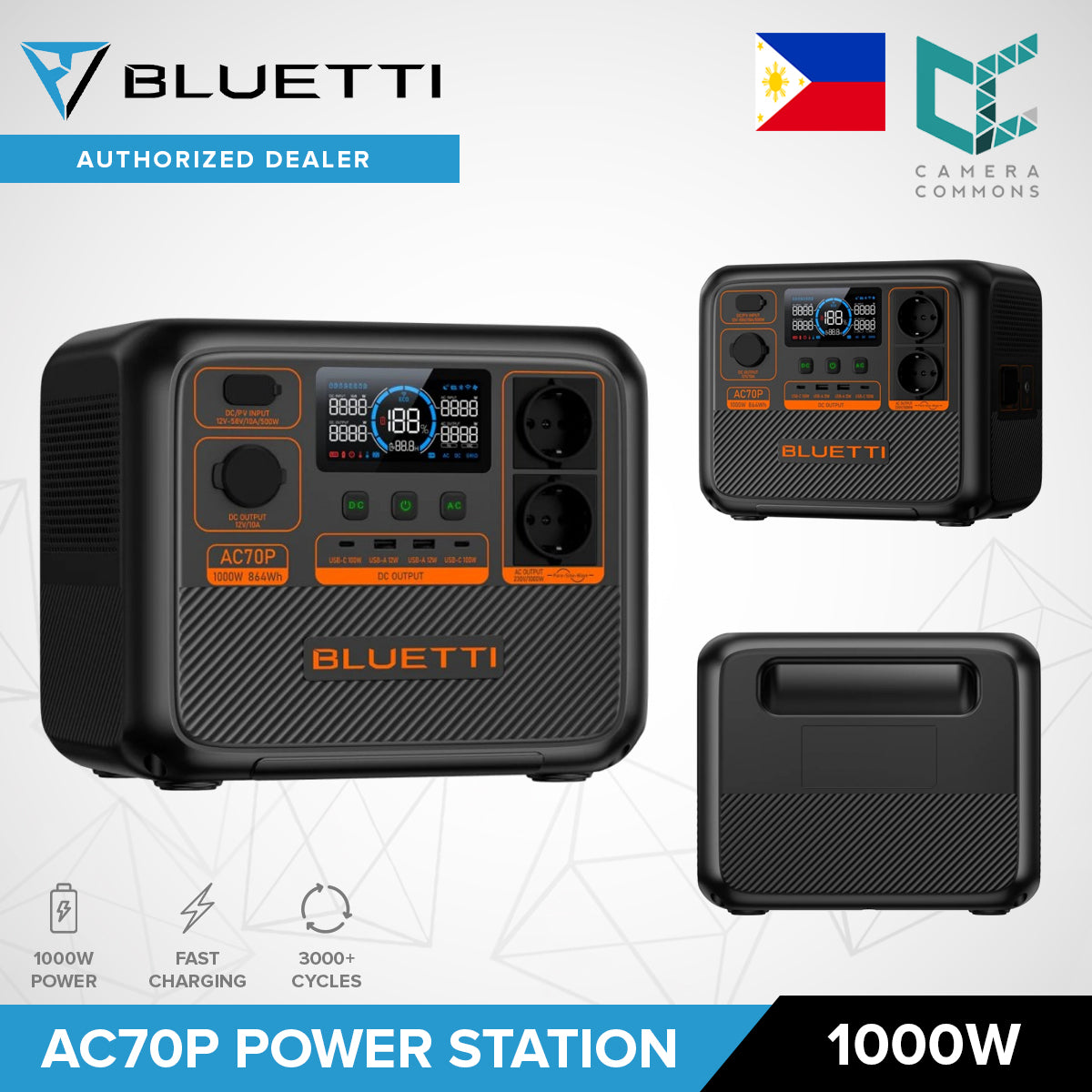 BLUETTI AC2P 300W / AC50P 700W / AC70P 1000W Portable Power Station Travel Outdoor Generator