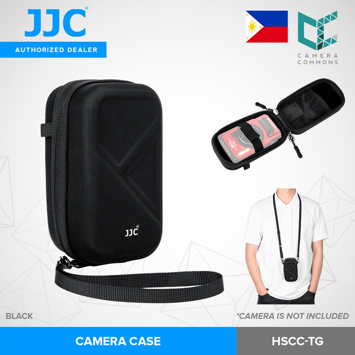 JJC HSCC-TG Hard-Shell Camera Case with Strap for OM SYSTEM TG Series Tough Cameras Bag Accessories