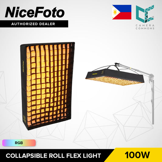 NICEFOTO Collapsible Roll Flex Rectangular Light with Softbox Grid Portable Studio Equipment