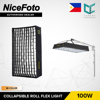 NICEFOTO Collapsible Roll Flex Rectangular Light with Softbox Grid Portable Studio Equipment