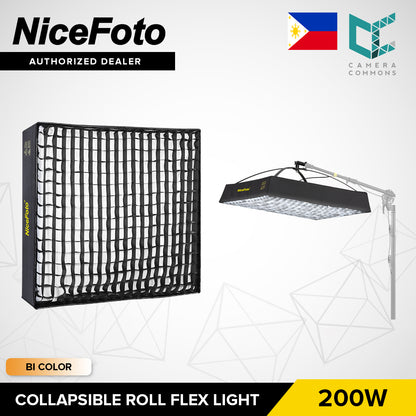 NICEFOTO Collapsible Roll Flex Rectangular Light with Softbox Grid Portable Studio Equipment