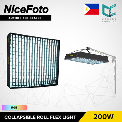 NICEFOTO Collapsible Roll Flex Rectangular Light with Softbox Grid Portable Studio Equipment