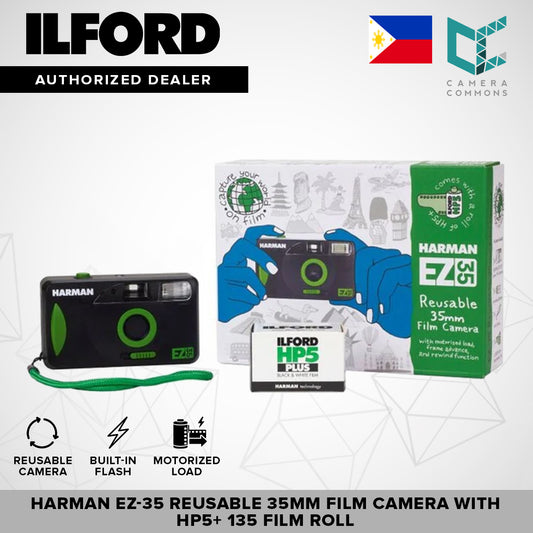 ILFORD HARMAN EZ-35 Reusable 35mm Analog Film Camera with HP5+ 135 Film Roll