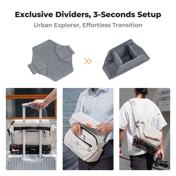 K&F Concept Urban Wander 14 Camera Sling Bag 10L Black / Off-White KF13.213
