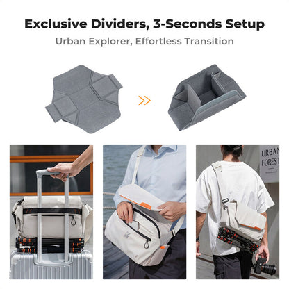 K&F Concept Urban Wander 14 Camera Sling Bag 10L Black / Off-White KF13.213