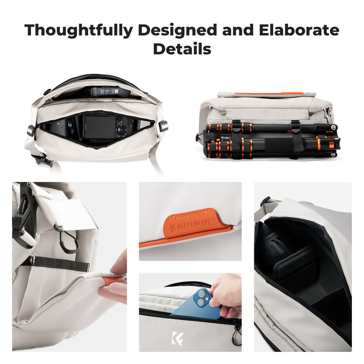 K&F Concept Urban Wander 14 Camera Sling Bag 10L Black / Off-White KF13.213