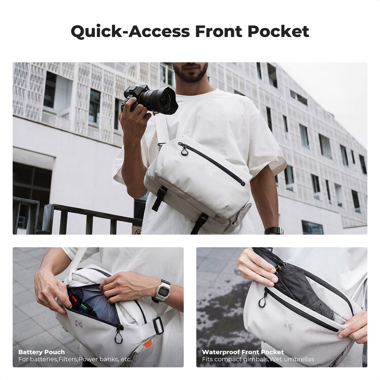 K&F Concept Urban Wander 14 Camera Sling Bag 10L Black / Off-White KF13.213