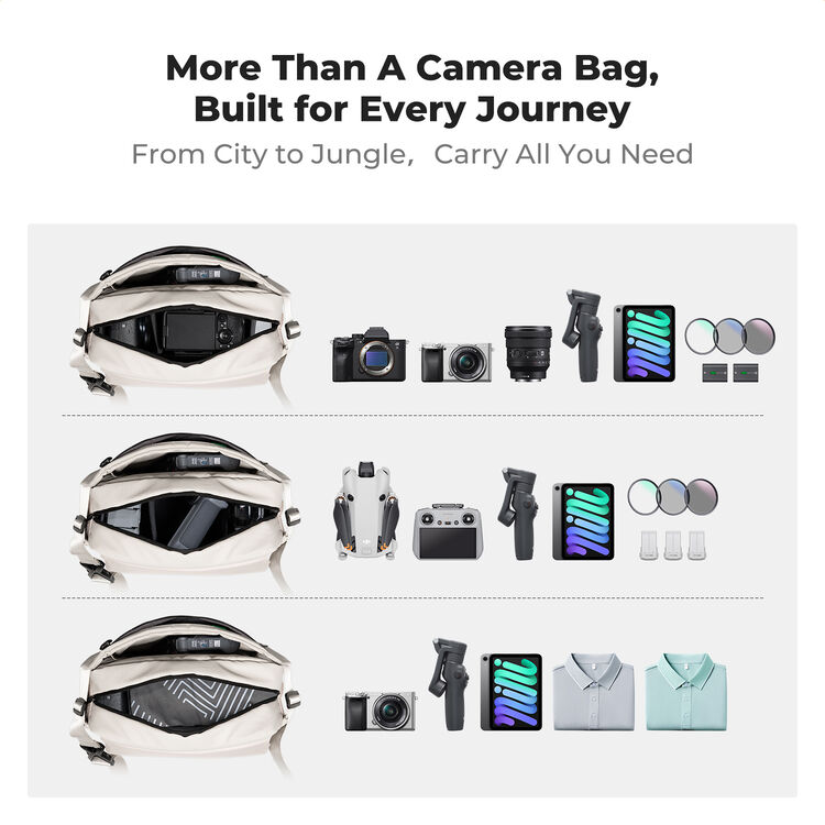 K&F Concept Urban Wander 14 Camera Sling Bag 10L Black / Off-White KF13.213
