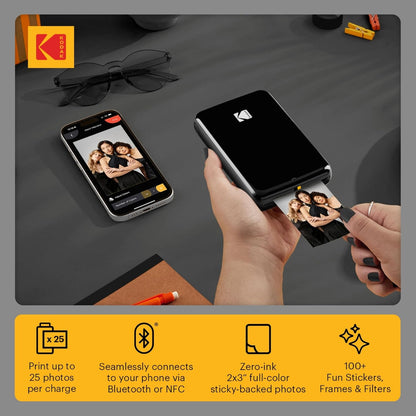 Kodak STEP Instant Smartphone Photo Printer Inkless Wireless Bluetooth Sticker Mini Compact 2x3