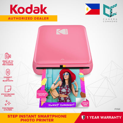 Kodak STEP Instant Smartphone Photo Printer Inkless Wireless Bluetooth Sticker Mini Compact 2x3