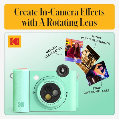 Kodak Smile+ Digital Instant Camera and Wireless Photo Printer 2-in-1 10MP with Effect-changing Lens