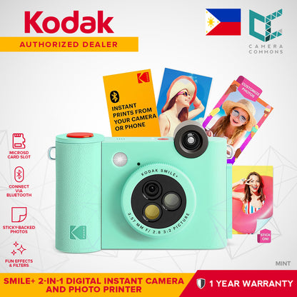 Kodak Smile+ Digital Instant Camera and Wireless Photo Printer 2-in-1 10MP with Effect-changing Lens