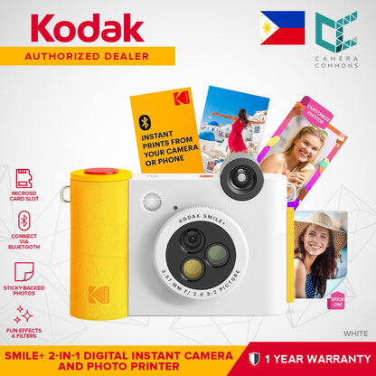 Kodak Smile+ Digital Instant Camera and Wireless Photo Printer 2-in-1 10MP with Effect-changing Lens