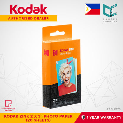 Kodak ZINK Sticker Photo Paper 2 x 3" (20 Sheets / 50 Sheets) for Digital Instant Camera