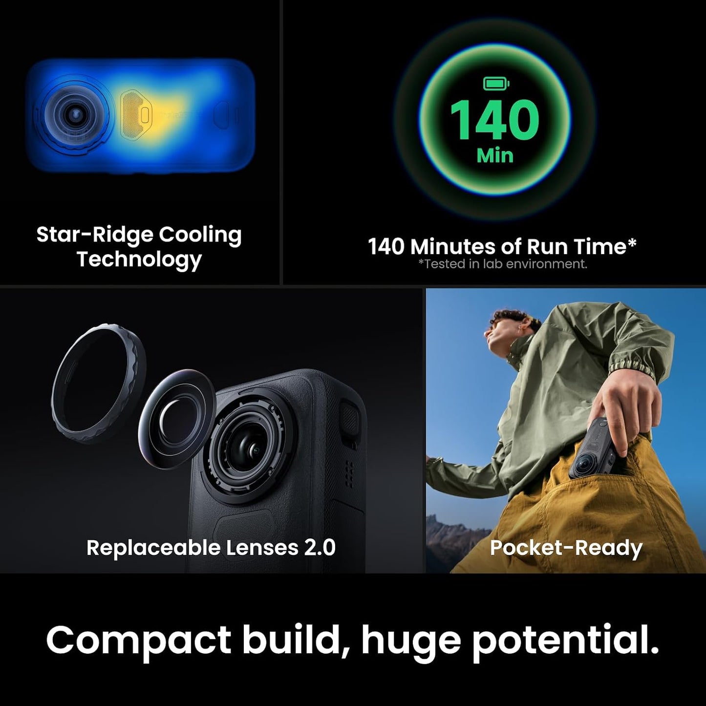 Insta360 X6 360° 8K Action Camera 65' Waterproof FlowState Stabilization Wide-Angle Video 120MP
