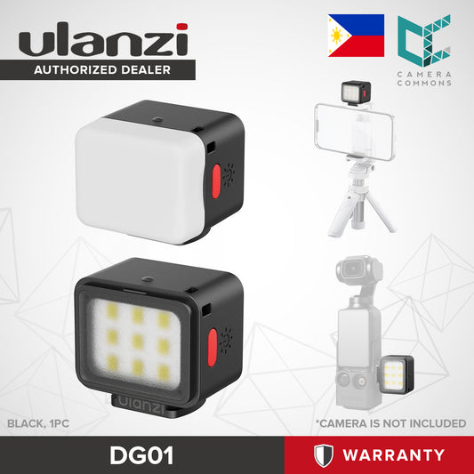Ulanzi DG01 Cube Light Mini Compact Vlog Photo Lighting 500mAh 3.7V Built-In Battery Cold Shoe Base