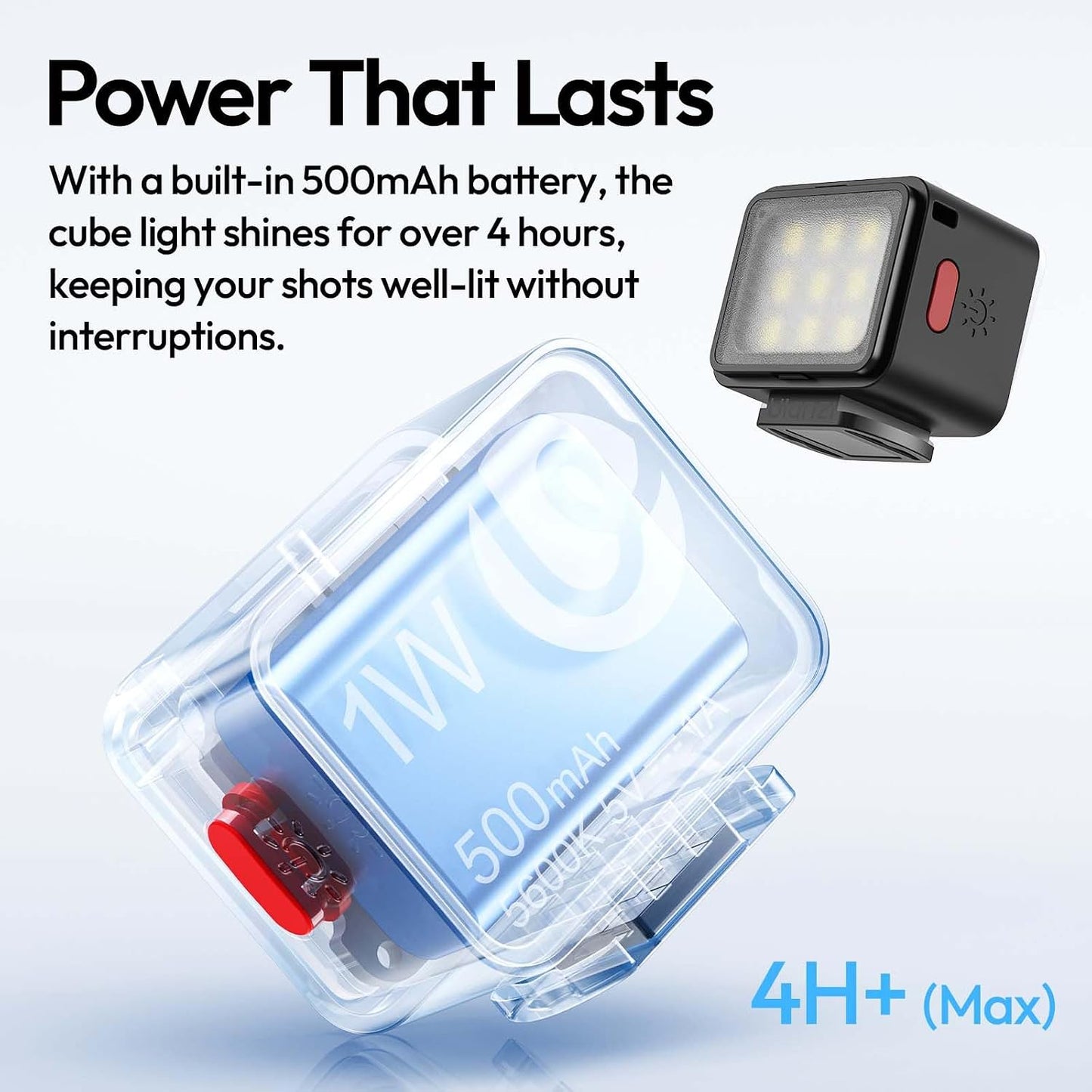 Ulanzi DG01 Cube Light Mini Compact Vlog Photo Lighting 500mAh 3.7V Built-In Battery Cold Shoe Base