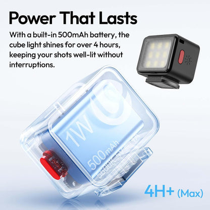 Ulanzi DG01 Cube Light Mini Compact Vlog Photo Lighting 500mAh 3.7V Built-In Battery Cold Shoe Base