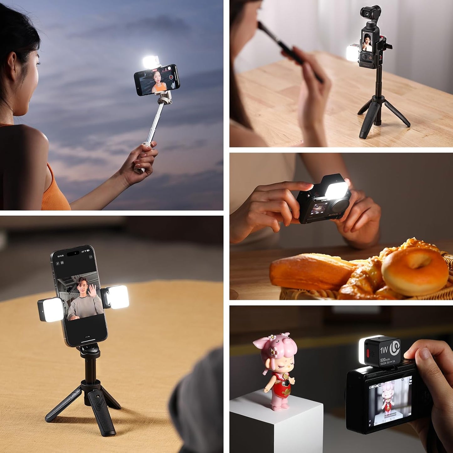 Ulanzi DG01 Cube Light Mini Compact Vlog Photo Lighting 500mAh 3.7V Built-In Battery Cold Shoe Base