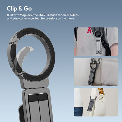 Ulanzi MA38 MagLock Mobile Phone Photography Stand MagSafe Mount 180° Rotatable Aluminum Alloy