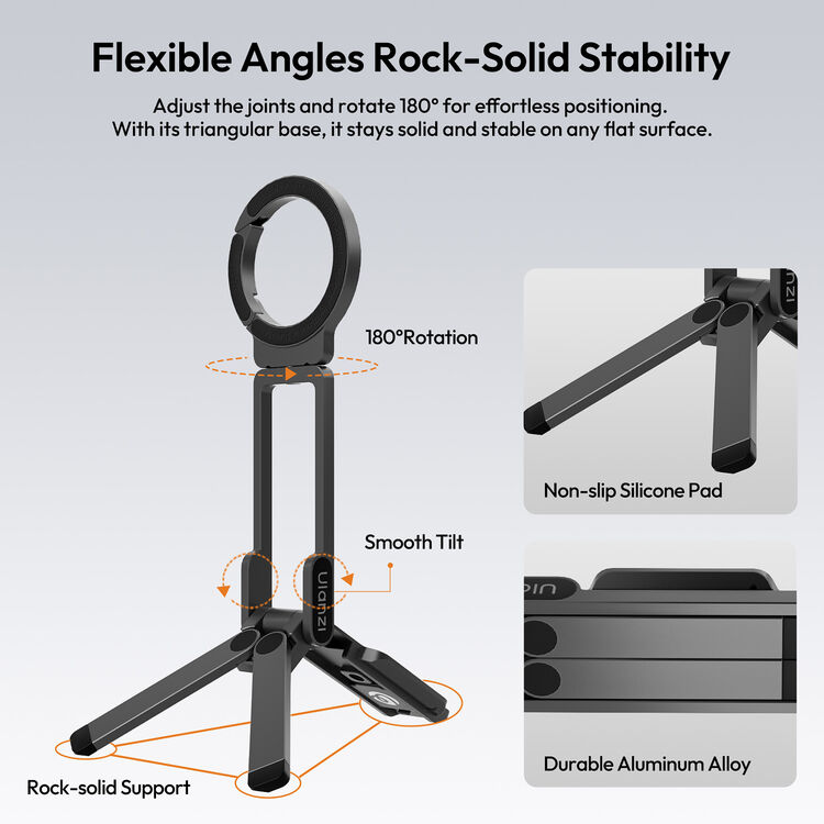 Ulanzi MA38 MagLock Mobile Phone Photography Stand MagSafe Mount 180° Rotatable Aluminum Alloy