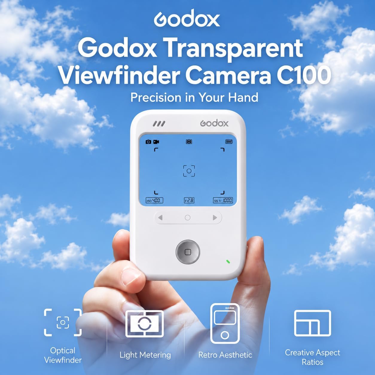 Godox C100 Mini Camera with Transparent Viewfinder Portable Compact for Photo & Video