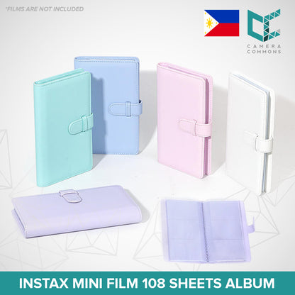 Photo Album 108 Sheets Pockets Slots Plain Minimalist Colors for Fujifilm Instax Mini Films