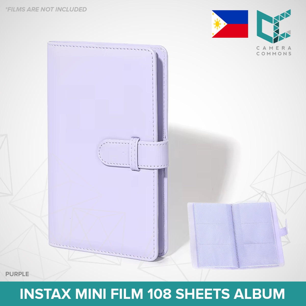 Photo Album 108 Sheets Pockets Slots Plain Minimalist Colors for Fujifilm Instax Mini Films