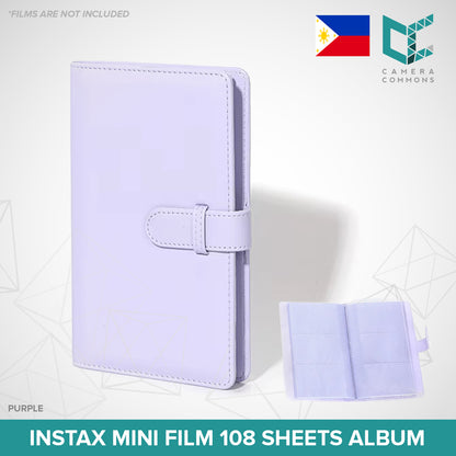 Photo Album 108 Sheets Pockets Slots Plain Minimalist Colors for Fujifilm Instax Mini Films