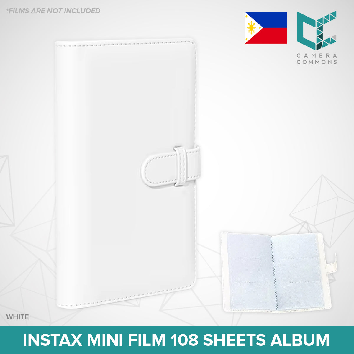 Photo Album 108 Sheets Pockets Slots Plain Minimalist Colors for Fujifilm Instax Mini Films