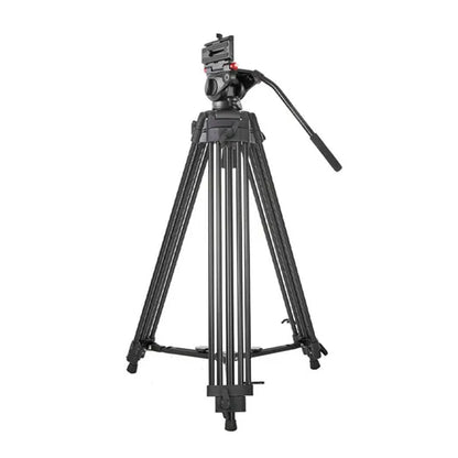 Miliboo MTT608A Short Kit Professional Aluminum Alloy Video Tripod with Fluid Head and Mid Spreader
