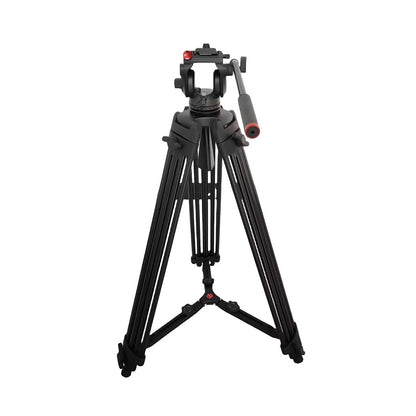 Miliboo MTT608A Short Kit Professional Aluminum Alloy Video Tripod with Fluid Head and Mid Spreader