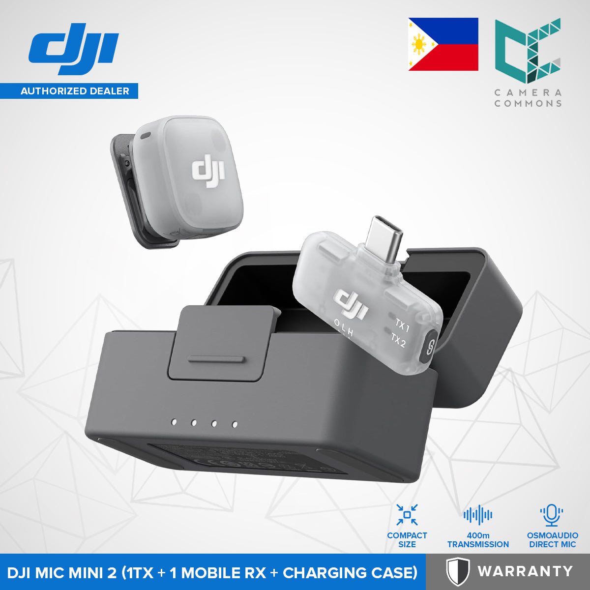 DJI Mic Mini 2 Compact Wireless Microphone Audio System for Camera & Smartphone