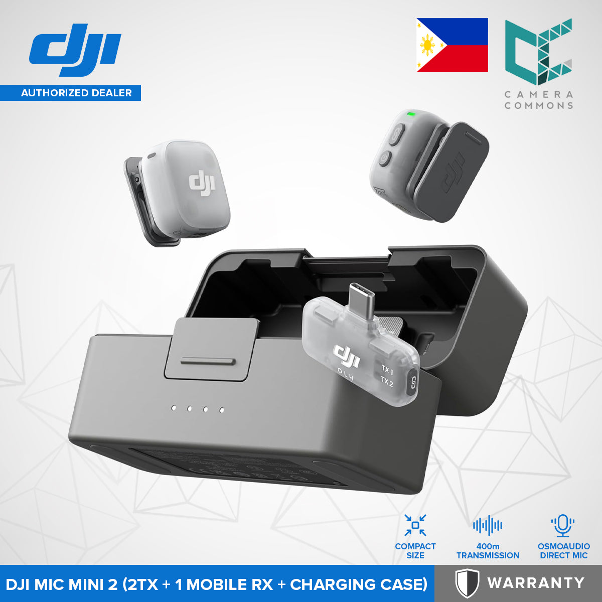 DJI Mic Mini 2 Compact Wireless Microphone Audio System for Camera & Smartphone