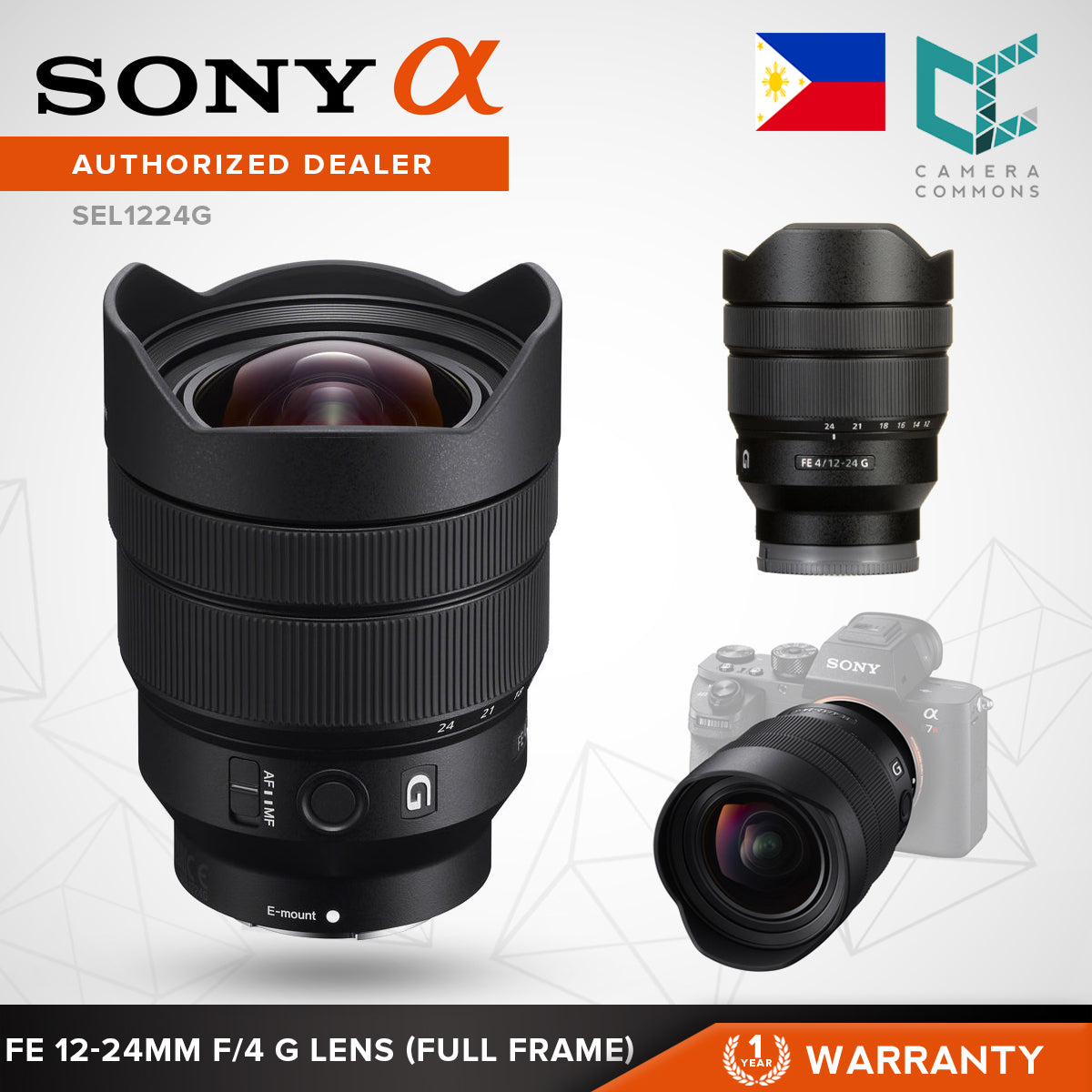 Sony FE 12-24mm f/4 G E-Mount Lens Ultra Wide Zoom Full-Frame Format for Mirrorless Cameras