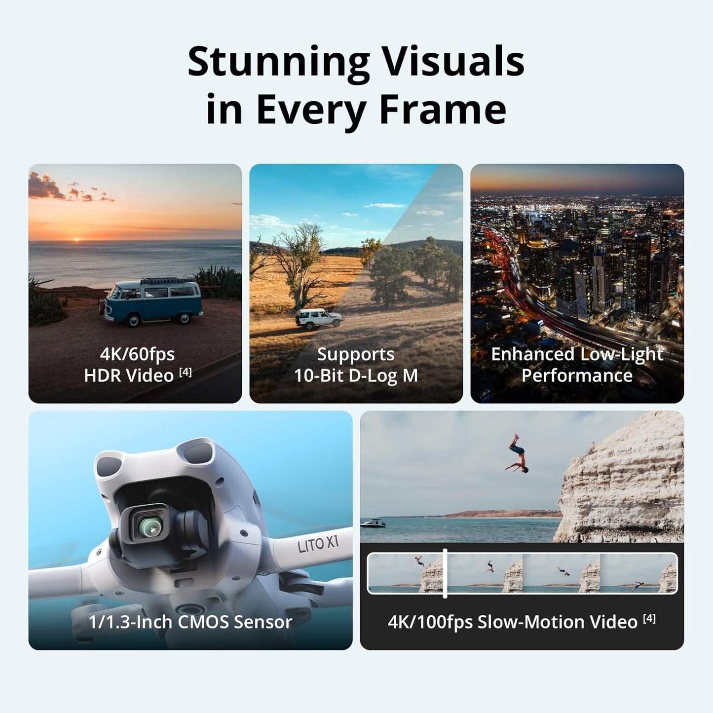 DJI Lito X1 4K Premium Camera Drone for Beginners 1/1.3" Sensor With Smooth ActiveTrack